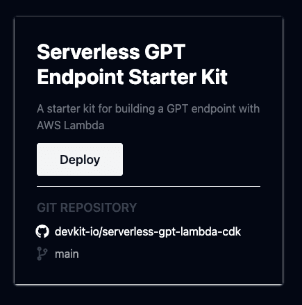 Screenshot of devkit starter kit